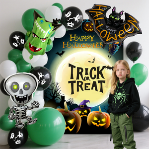 Kit d'arche de ballons d'Halloween, ballons fantômes en aluminium, décoration de fête d'Halloween - Product Image 3