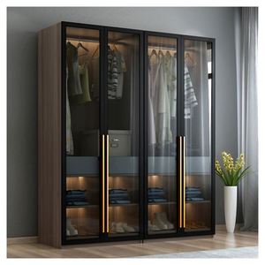 <span class=keywords><strong>Armario</strong></span> de <span class=keywords><strong>Esquina</strong></span> Moderno con Puerta Corredera de Madera para Ropa - Product Image 1