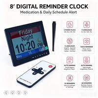 Reloj Digital Electrónico ZKM Personalizable de 8 Pulgadas, Nueva Versión con Voz, Reproducción de Video, Audio MP3, Marco de Plástico ABS