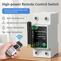 Interrupteur de télécommande RF haute puissance sur rail DIN - Contrôle sans fil intelligent, portée 1000m, 40A 63A 220V AC, disjoncteur marche/arrêt