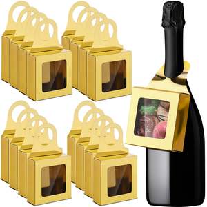 Boîte cadeau pour vin en papier kraft, petite boîte à biscuits avec fenêtre - Product Image 6