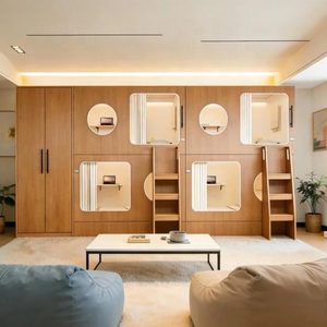 Lit superposé compact en bois de haute qualité <span class=keywords><strong>pour</strong></span> hôtel <span class=keywords><strong>capsule</strong></span> commercial, lits superposés <span class=keywords><strong>pour</strong></span> adultes, capsules de sommeil japonaises silencieuses, mobilier d'auberge - Product Image 4