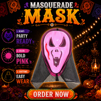 Masques de fête d'horreur Meiteda pour Halloween et remise de diplôme, masques intégraux en PVC imperméables, accessoires de costume effrayants tendance et personnalisés, fournitures de cosplay