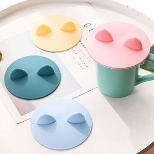 ฝาปิดแก้วซิลิโคนกันรั่วและกันฝุ่นลายหูแมวน่ารักขายดี - Product Image 1