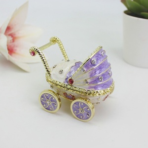 Shinnygifts hình bầu dục đính hộp thiết kế mới bé vận chuyển hình dạng men hộp đồ trang sức cho quà tặng em bé và lễ kỷ niệm sinh nhật - Product Image 4