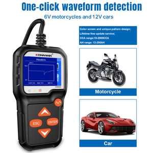 Konnwei nhà máy kw650 6V 12V ô tô xe máy xe tải nhẹ Pin Tester với điệ<span class=keywords><strong>n</strong></span> áp dạng sóng đồ thị - Product Image 4