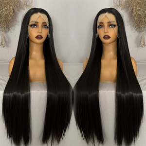 Perruque Droite Pré-Pluckée <span class=keywords><strong>en</strong></span> Dentelle Suisse 250 Densité 32 Pouces, <span class=keywords><strong>Cheveux</strong></span> Synthétiques Vierges Bruts, Perruques Frontales <span class=keywords><strong>en</strong></span> Dentelle HD Transparente 13x4 <span class=keywords><strong>en</strong></span> Gros - Product Image 3