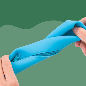 Silicone Pencil Case Waterproof Solid Color <b>Pen</b> Case Soft Large Capacity Stationery Box Multi-color Student Learning Supplies - Product Image 3