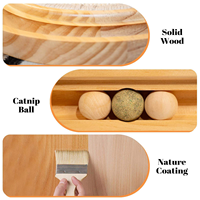 Planche à gratter interactive de luxe en bois de palmier en bambou jouet arbres à chat d'intérieur et grattoir avec piste de balle Carton emballé