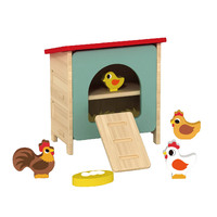 Boîte de cage de poulet en bois jouet Montessori éducation jouet de nid de poulet en bois