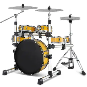 Kwaliteit Goedkope Groothandel Muziek Junior Praktijk Draagbare 5Pcs Drum Kits Akoestische Professionele Jazz Drum Set