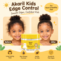 Akaril 50g – Fixateur de bordures pour enfants – Tenue longue durée – Lisse les frisottis et les mèches rebelles – Non gras – Formule légère et douce – Soin quotidien