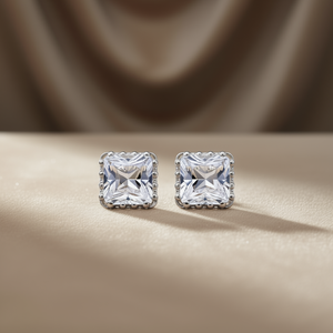 Pendientes Diane de Plata 925 con Cristales, Engaste Geométrico, Clásicos para Uso Diario de Mujer - Product Image 2