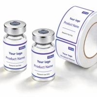 Étiquettes et autocollants adhésifs personnalisés pour flacons en verre de peptides de 3 ml et 10 ml, boîte d'emballage