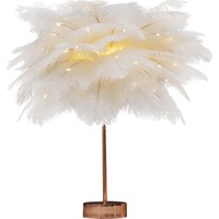 Romantique Plume LED Pissenlit Veilleuse Fil De Cuivre Lampe Télécommande Célèbre Lampe De Table pour Noël Chambre Décoration Net