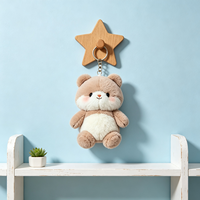 Porte-clés en peluche personnalisé en forme d'ours en peluche de dessin animé, jouet en peluche doux pour sac à dos, vente en gros