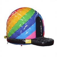 Château gonflable pour enfants Nova Rides en PVC, taille 4x4,5m, logo personnalisé imprimé, couleur arc-en-ciel
