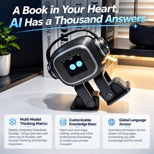 Jouet intelligent interactif pour animaux de compagnie EMO, jouet éducatif avec conversation vocale, apprentissage multilingue, <span class=keywords><strong>robot</strong></span> <span class=keywords><strong>IA</strong></span> - Product Image 2