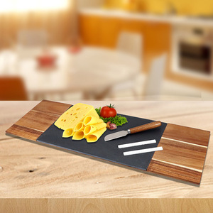 Acacia Wood Cheese <b>Board</b> Set With Stainless Steel Knife Durable Cheese <b>Tools</b> For Serving And Cutting - Product Image 1