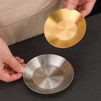 Plat rond coréen en acier inoxydable 304 de qualité alimentaire pour kimchi, barbecue, sauces et snacks