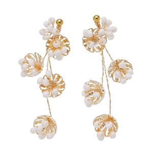 Fascia da sposa e orecchino Set di ornamenti per la testa di donne fatte a mano da ragazza Tiara fiore per capelli - Product Image 6