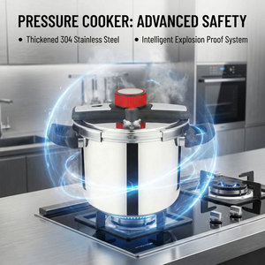 Casserole à pression commerciale E-TOP en acier inoxydable 304 avec couvercle à ouverture et fermeture faciles, compatible lave-vaisselle pour plaques <span class=keywords><strong>de</strong></span> cuisson - Product Image 4