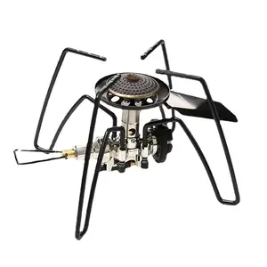 Hot Sale Portable Folding Black Outdoor Butane Gas Stove Burner Travel Mini Hiking Stove Spider Type Camping Stove