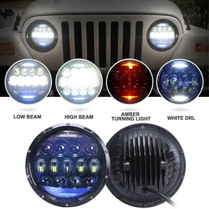 Car Twin Round Shaped Head Lights Lamp Universal Bike Tractor Truck Headlights Dual Round Head Lights T Headlight