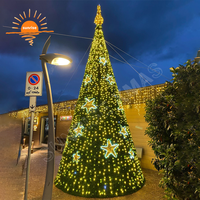Arbre de Noël artificiel géant de luxe rouge pour extérieur, commercial, avec LED, disponible en 20, 30, 40, 50, 60, 80 et 100 pieds
