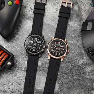 Reloj de negocios elegante para hombre de marca premium, reloj deportivo de cuarzo de alta calidad con esfera grande y correa de silicona - Product Image 5