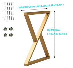 Pieds de bureau en fer en forme de Z, modernes et élégants, pour la maison, le bureau, la cuisine, la salle à manger, l'extérieur et les meubles de salle de bain - Product Image 5
