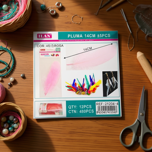 Ilan Pluma 14Cm Rosa 5Pz Per Artigianato e Creazione di Gioielli - Product Image 2