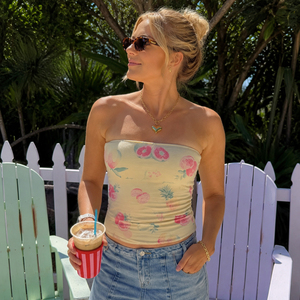 Women's Breathable Knitted Fruit Print Tube Bandeau Backless Crop Top Sexy Sleeveless Fitted Cami Summer Vacation Beachwear Cute - Product Image 4