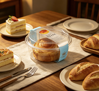 Couvercle personnalisé en PET transparent pour bol de crème, idéal pour gâteaux, pains et desserts – Emballage alimentaire en plastique, taille et logo personnalisables