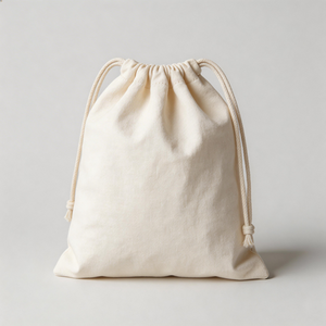 Cotton Drawstring Bag Recyclable Customizable Canvas Pouch <b>Rope</b> Handle Closure for Gift Shopping Daily Storage - Product Image 1