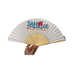 Customized Logo Design Promotional Wedding Gifts 21cm 8 in Premium Bamboo Clack Rave Fan for Wedding & Party Use Bamboo Crafts