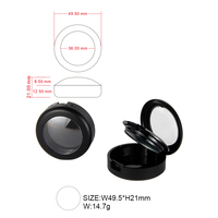 Scatola Rotonda per Polvere Cosmetica Yanxing con Coperchio Ribaltabile e Finestra Trasparente, Rivestimento Interno in Plastica ABS e Metallo
