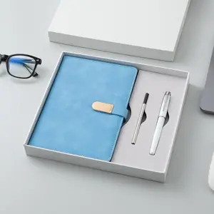 Notebook bisnis mewah, set hadiah perusahaan, notebook bisnis mewah dengan Flash Drive dan pena untuk perlengkapan kantor