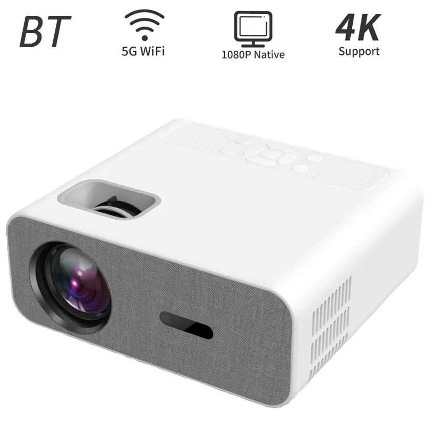 Native 1080P Full HD BT 5G WIFI Projector Mini Portable Outdoor Indoor Movie Projectors Compatible with PC TV USB HDMI Xbox