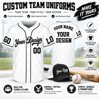 Maillot de baseball personnalisé en gros pour équipe, blanc, boutonné, avec logo personnalisé, manches à motif d'ours de dessin animé, couture double aiguille