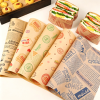 Kertas Foil Cetak Khusus untuk Taco/Burrito, Kertas Lilin Taco Hamburger, Kemasan Roti & Makanan Deli