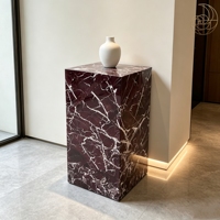 Table basse moderne en marbre rouge Rosso Levanto naturel, durable, blocs superposés, mobilier de luxe pour salon, directement de l'usine