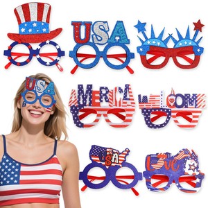 Red White Blue Theme Plastic Glasses Frame <strong>Football</strong> Cheerleading New Arrival Security Chinese New Year Waterproof Durable Glow - Product Image 2