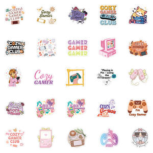 50 pièces confortable <span class=keywords><strong>Gamer</strong></span> confortable joueur autocollants téléphone ordinateur portable guitare planche à roulettes bagages Graffiti autocollants décoratifs pour les amateurs de jeux - Product Image 3