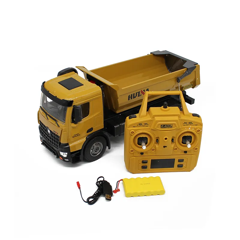 HUINA 1582 582 Terbaru Truk 1:14 10CH RC Dump Truck Model Mainan dengan Full Metal