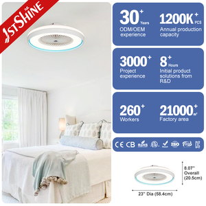 1stshine Ventilateur de plafond à LED Dimmable LED Light Smart Control APP 7 pales acryliques Ventilateur de plafond monté - Product Image 3