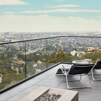 EKOO Garde-corps en verre sans cadre en aluminium en U résistant à la corrosion pour terrasse, balustrade de sécurité pour appartement