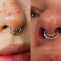 Cincin Hidung Titanium CZ Freya ASTM F136, Anting Septum Hoop Clicker, Anting G23, Anting Daith Helix, Perhiasan Tindik Tubuh