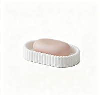 Boîte à Savon Personnalisée Série Rayures Verticales OEM ODM Accessoires de Salle de Bain de Luxe Conteneur à Savon Fabriqué en Usine