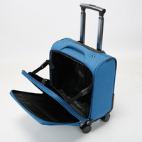 WETRUST Haute Qualité Spinner 4 Roues Noir Doux 16 pouces Oxford Tissu Voyage Trolley Bagages Pilote Sac Cas avec TSA LOC